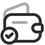 Empty Wallet Tick SVG Icon